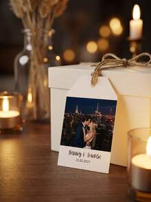 Customizable Photo Gift Tags With Jute Twine, Suitable For Wedding Favors, Bridal Shower, Anniversary, Party Decor And Holiday Gift Wrapping - Multicolor - View 6
