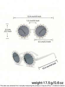 1set 3pcs Kids 3-8Y Mixed PC Frame Glasses, Daisy & Heart & Cat Design, Cute Fashion Eyewear For Party Daily Wear With Glasses Box - Multicolor - View 9