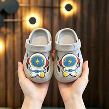 Children's Summer Cartoon Cute Indoor Home Slippers, Unisex Kids Clogs - Grey - View 3
