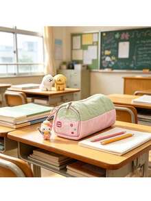 Hasbro SANRIO Kitty Design Cute Little House Pencil Case - Adorable Macaron Color Large Capacity Stationery Storage Box, Niche Storage Bag & Kitty Pendant - Super Cute Cat Pencil Holder - Multicolor - View 2