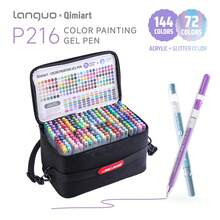 Languo New Product Launch 216/126/72/54/36/24 Color Bright Gel Pen Set (With Color Gift Box) Bright Gel Pen 1.0mm Gift Box Set High-Grade Color Painting Pen, Suitable For Student Learning, Back To School Season - Blue Fruit P600-55 - View 9