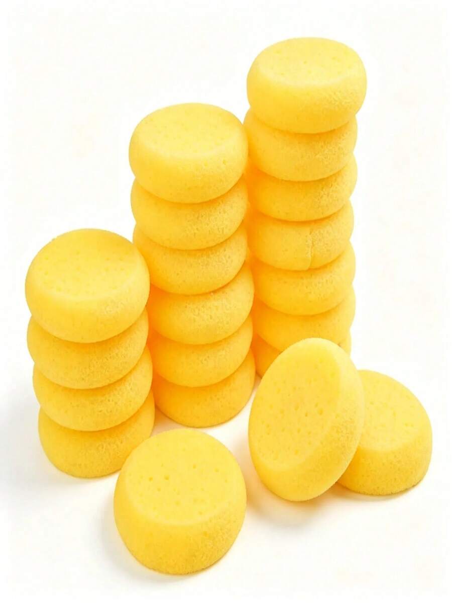 1/5/10pcs Ceramic Foam Sponges, For Handmade Crafts - Round, High Absorbency, Perfect For Painting And Cleaning - Multicolor - View 1