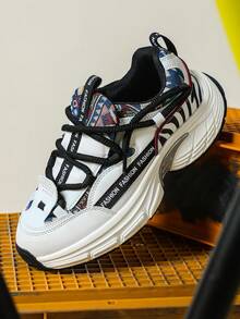 Men's Athletic Shoes: Shock-Absorbing, Stylish, Minimalist, And Versatile-Perfect For Travel, Fitness, Gym Workouts, And Outdoor Activities - Black and White Negative - View 2