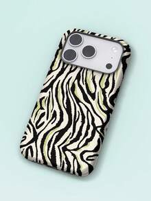 KOOLIFE Modern Zebra Pattern, Chic And Stylish Phone Case, Compatible With IPhone 18Pro Max, 17 Pro Max, 16 Pro Max, 15 Pro Max, 14, 13, 12, 11 - Cream Green Zebra Print - View 3