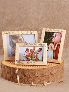 Personalized Date & Text Wedding Photo Frame, Custom Engagement Photo Frame Vertical And Horizontal Models Are Universal Engraved Family Picture Frame, Couples Photo Frame, Graduation Gift For Her - Multicolor - View 3