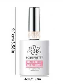 BORN PRETTY 15ML 8-in-1 Builder Gel untuk Kuku, Gel Keras Penutup Nude Netral untuk Pembentukan Apex & Ekstensi Kuku, Gel Dasar Transparan & Perekat Rhinestone, Dikeringkan dengan UV LED untuk DIY di Rumah & Manikur Salon - MultiWarna - View 9