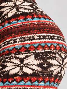 Women's Comfortable Jacquard Leggings, Autumn/Winter - Multicolor - View 5