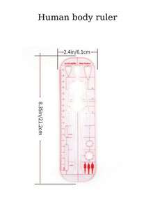 1pc Fashion Design Ruler, Clothing Design Human Body Template Ruler, Design Specialized Tool, Women's Wear Design Dynamic Human Body Ruler, Sketch Model Effect Template, Creative Transparent Acrylic Ruler, Paired With Minimalist Scale Plastic Drafting Ruler - Single Piece - View 10