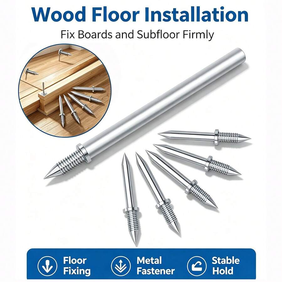 100pcs 200pcs Invisible Baseboard Double-Head Nail Set, Self-Tapping Double-Head Nails With Installation Sleeve, For Baseboard And Wood Trim Installation - No-trace Wall Nails - View 1
