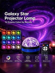 LED Projector Night Light With Aurora Borealis - USB Powered, ABS Plastic, Includes Remote Control, Suitable For Bedroom, Living Room, And Office Decoration, Perfect For Christmas, Birthday Parties, Creating Ambiance, And Bedroom Decor. - Multicolor - View 7