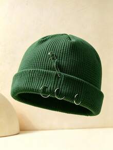1件中性滑雪帽 Y2K風格鐵環別針鳳梨針織冷帽 短帽簷羊毛帽 戶外防寒休閒百搭冬季保暖帽 適合日常通勤 - 針織帽 - 查看 24
