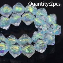 2pcs 13*12mm 2mm Hole Diameter Rhombus Colored Glass Beads, Perforated Beads For Handmade DIY Jewelry Making Loose Beads - Diamond-shaped Colorful Glazed Beads - View 14