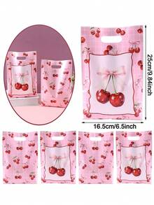 10/20/50pcs Kantong Kado Motif Sepeda Lavender dengan Pegangan, Kantong Permen Motif Bunga Ungu, Kemasan Kado Plastik untuk Ulang Tahun - MultiWarna - View 5