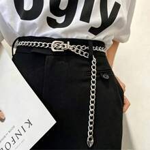 Fashionable Metal Thick Chain Plus Size Belt Lady Dress Shirt Decorati - Silver - View 1