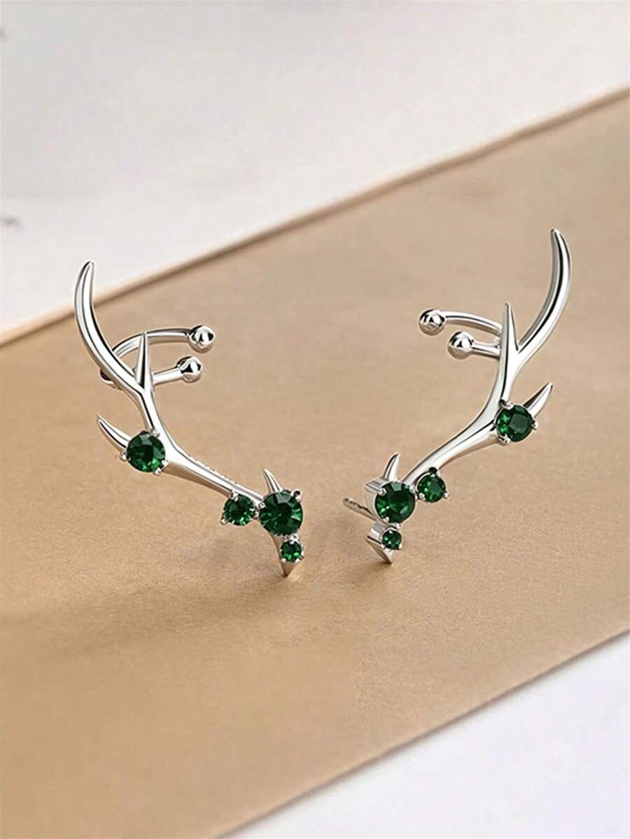 1 Pair Charming Cubic Zirconia Stud Earrings, Women's Christmas Party Accessory Gift - 2# - View 1