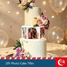 TX 1 طقم 8 قطع إطارات صور أكريليك شفافة، حوامل الكعكة، فاصل طبقات الكعكة سداسي الشكل DIY، ديكور منضدي لكعكة الزفاف والعيد الميلاد والتخرج والذكرى السنوية، عرض الكعكة المخصصة - شفاف - مشاهدة 2