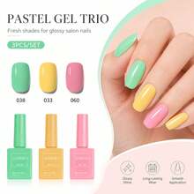 3pcs 15ml Gel Nail Polish Set, Matching Color Bottles, Glossy 3 Color Gel For Women, DIY Nail Art & Home Manicure, Spring Summer Fall Winter Nails, All-Season Nail Color Collection For Daily Use, At-Home Manicure And Nail Styling - Multicolor - View 15