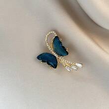1pc Elegant Zinc Alloy Butterfly Brooch For Women, Suitable For Spring, Summer, Autumn, Winter And Daily Wear - Gold - View 4
