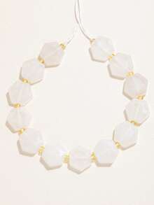 1 Hebra de Cuentas Espaciadoras de Cuarzo Fresa de Piedra Natural Facetada Hexagonal de 5X13MM para Hacer Joyas, Dijes, Pulseras DIY, Accesorios de Collares - Multicolor - Ver 24