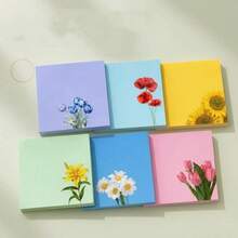 Floral Sticky Note Set 6 Pads Tear-Off Memo Pads Planner Note Stickers Colorful Ins Style Office Stationery - one-size - View 5