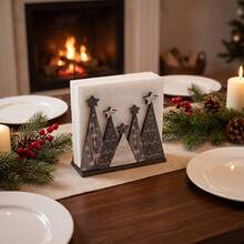 4 Motif Tempat Serbet Pohon Natal Kayu, Dekorasi Meja Natal, Rak Penyimpanan Serbet, Cocok untuk Dekorasi Meja Kamar Tidur, Ruang Belajar, Ruang Tamu, dan Pesta, Cocok untuk Dekorasi Meja Restoran, Bar, Toko Buku, Pilihan Hadiah Ideal - View 5