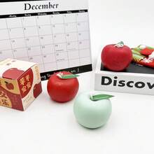 1pc Simulation Apple Shaped Aromatherapy Candle, Christmas Eve Atmosphere Home Decor Scented Candle, Holiday Party Photo Prop, Xmas Surprise Present Gift For Friends Family - Multicolor - View 4