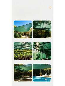 1 Set Balcony Sun Shade Privacy Net, Garden Yard Plant Flower Shade Net Cover, Suitable For Balcony, Patio And Pool Fence, Apartment Balcony Shielding, Also Applicable To Yard, Porch And Chain Link Fence, Halloween - Green - View 3