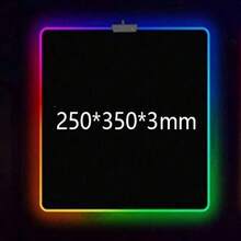 1pc Pure Black Personalized Large RGB Glowing Magic Mouse Pad 80cmx30cmx0.3cm Extra Large Office Desk Mat / RGB 30cmX25cm Computer Desk Gaming Mouse Pad Keyboard Pad Student Desktop Writing Desk Mat Stitched Edge Durable Mouse Pad Computer LED Desk Mat - View 13
