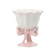 High-Value Bowknot Ceramic High Foot Goblet, Ice Cream Jelly Cup, Champagne Sweet Wine Cocktail Coffee Cup, Festival Gift Tableware - Multicolor - View 9