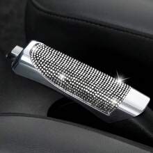 1 Set Car Handbrake Cover And Gear Shift Knob Cover, Rhinestone Crystal Decor Car Interior Accessories, Suitable For Women, Car Accessories (Note Size, Not Suitable For All Models) - Rhinestone Handbrake Cover - View 6