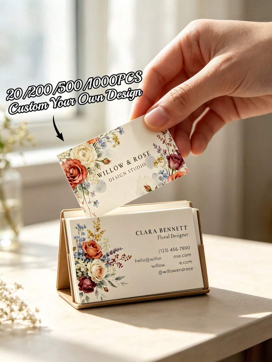 20/200/500/1000pcs Custom Business Cards,Personalized Full Color Logo/Photo/Design Card Printing,Small Business,Office,Corporate Marketing Identity Cards,Trade Show Company Advertising Materials,Christmas,Birthday, Special Occasions ﻿ - Multicolor - View 1