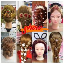 Training Head 20 Inch Jacques Synthetic Fiber Model Head Hair Styling Beauty Model Head Hairdresser Practice Training Teaching Head - View 5