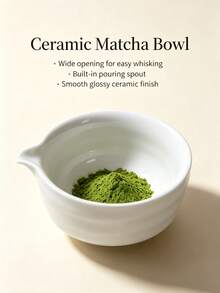 5pcs Matcha Whisk Set, Ceramic Matcha Set Includes White Matcha Bowl, Matcha Whisk (Chasen) And Holder, Tea Sifter, Bamboo Tea Scoop, Suitable For Matcha Lovers, Home Use - White - View 9