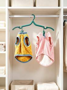 1pc Heavy-Duty Foldable Pet Clothes Hangers - Adjustable Thickened Multi-Function Dog Cat Hangers With Short Neck, Space-Saving Collapsible Rack For Pet Sweaters, Dresses & Coats - Multicolor - View 1