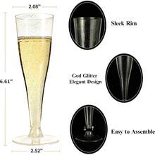 8/20 st återanvändbara 4.5oz champagneglas i klar akryl, krossäkra, lämpliga för fester, bröllop och stora evenemang, eleganta och lätta att rengöra, festtillbehör - Visa 12