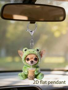 2D Flat Puppy, Kitten, Koala Pattern Keychain, Cute Dressed Animal Drinking Milk Tea Keychain, Beautiful Fashionable Key Ring Wallet Handbag Decoration, Fashionable Dressed Animal Drinking Milk Tea Party Keychain, Novel Acrylic Design Key Ring Decoration, Durable And Lightweight, Suitable For Car Keychain, Phone Keychain, Backpack And Wallet Keychain Decoration - Can Be Used As Birthday Gift, Pet Lover Keychain Car Key Bag Pendant - Multicolor - View 5