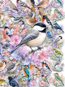 50Pcs Spring Birds & Flowers Clear PET Decor Stickers, Hand-Drawn Illustrations Of Watercolor Birds, Lavender And Fresh Green Leaves, Transparent PET Material, For Journal Collage, Kuka Card, Water Bottle, Luggage, Spring Nature DIY Decor - Multicolor - View 8