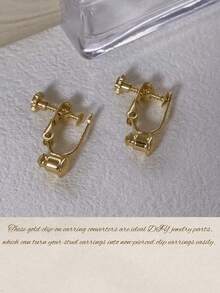 4/8Pcs Clip On Earring Converter Kit With Ear Pins & Soft Ear Pads, DIY Jewelry Accessory For Non-Pierced Ears. - Bullet Ear Clip - View 3