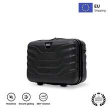 W WINGS Travel Luggage Set 4 Pcs | Vanity Case, Cabin, Medium And Large Suitcases With Spinner Wheels And Telescopic Handle - Black - View 12