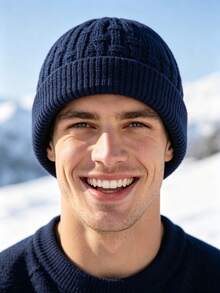 1pc/2pcs/3pcs Men's Solid Color Warm Knit Beanie, Multiple Colors Available, Suitable For Winter Daily Outdoor Wear - Multicolor - View 2