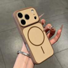 Casing Magnetik Warna Cerah Mewah Kompatibel Dengan iPhone 18 Pro Max 18 Pro, Dengan Pengisian Daya Nirkabel Magnetik dan Pelindung Layar, Casing Ponsel Kompatibel Dengan iPhone 16 Pro Max 17 Pro Max 16 Plus 17 12 11 15 14 13 - Emas Gurun - View 2