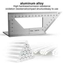 45 90 Degree Angle Ruler Multifunctional Aluminum Alloy Marking Gauge Accurate Square Design Marking Gauge Carpenter Tool - Silver - View 5