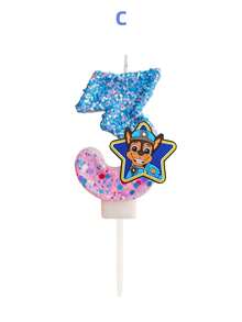 Paw Patrol 1pc Cartoon Animal Puppy Double Color Digital Candle, Commemorative Decoration For Friends' Gathering And Birthday, Scene Decoration Setup, Home Decoration, Room Decoration, Wedding, Kitchen, Squishies - View 5