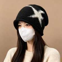 1pc Women's Star Knit Hat, Fashionable Elastic Autumn Accessory, Suitable For Outings And Halloween Holiday Matching, Hats For Women, Fall Style, Hats - Multicolor - View 7