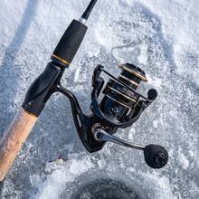 KecchKrezing 2-Section Ice Fishing Rod Set With Ceramic Guides For Smooth Line Flow, EVA Non-Slip Grip, Spinning Reel With Metal Spool For Smooth Line Retrieval, Lure For Attracting Fish, Strong Fishing Line, Tackle Bag For Storage, Professional Winter Hard Water Ice Fishing - Black - View 6