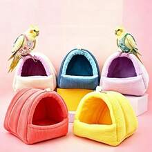 New Corduroy Plushie Parrot Nest Hanging Tent Design Cotton Bird Hut Multi-Size Soft Hamster Hammock Small Pets Use - A - View 11