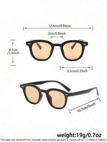 1 Set 4pcs Kids Cat Eye & Round Frame PC Glasses, Fashion Retro Style For Party & Vacation, Ages 3-8, With Glasses Case - Multicolor - View 10