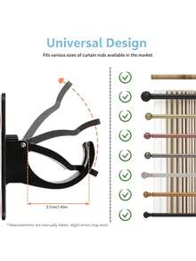1PC Curtain Rod Bracket, Invisible Nail Adhesive Hook, Large Curtain Clip, No-Drill Installation, Can Also Be Used As Towel Rack, Shower Rod Bracket, Kitchen Hook Or Closet Rod. Perfect For Bathroom, Kitchen, Bedroom, RV, Rental And Dorm Room, Or Above Blinds, They Are Also Thoughtful Gifts For Family And Friends - A - View 4