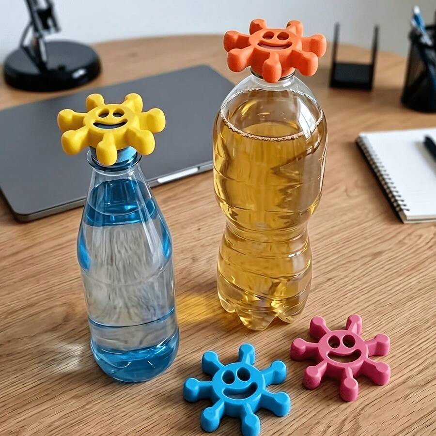 4pcs Smiling Sunflower Non-Slip Effort-Saving Bottle Opener, Easily Open Soda And Drinks, Practical Home Opening Assistant, Gift For Relatives And Friends, Gift Bag Filler - View 1