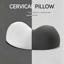 1pc Cervical Correction Pillow, Memory Foam Bed Sleep Pillow, Neck Protection Pillow, Unisex, Spinal Traction, Supine Single Pillow, Neck Support Pillow - Black - View 4